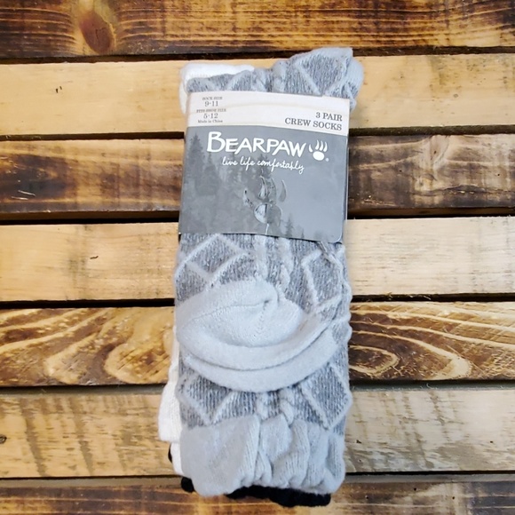 BearPaw Accessories - BearPaw Bootsocks 3 Pair B/C/G Womens 9-11